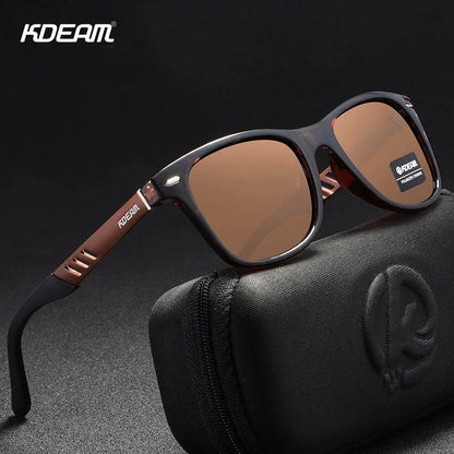 KDEAM Photochromic and Polarized Sunglasses Men Navigational Aluminum Magnesium Frame Men's Glasses UV400 Night Vision Goggles