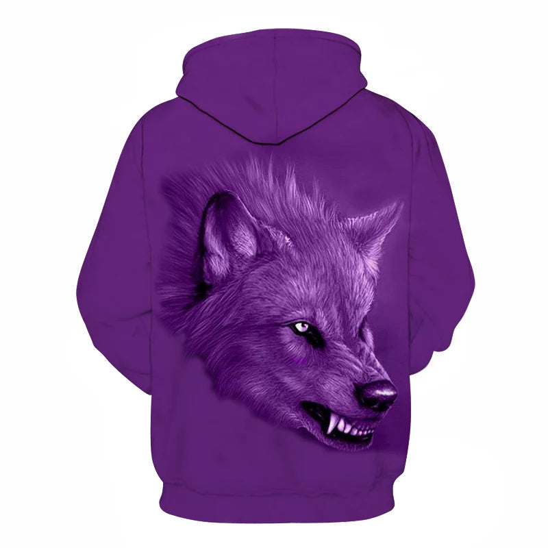 Cool Space Galaxy Wolf Hoodie Hoodies Men Bright Wolf Fashion Handsome Wolf Hoodies Spring Autumn Pullovers Sweatshirts Sweat