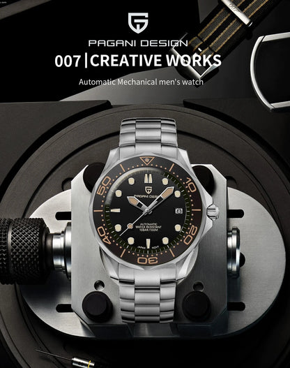 PAGANI DESIGN 007 Mechanical Wristwatch for Men Luxury Automatic Watch NH35A AR Sapphire Crystal Waterproof Clock 2024 New