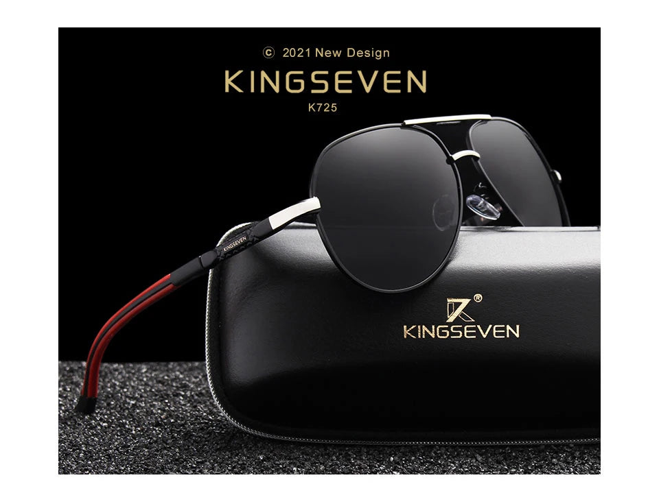 KINGSEVEN Brand Men Sunglasses Pilot Polarized UV400 Lens Aluminum Frame Driving Glasses Women Causal Eyewear