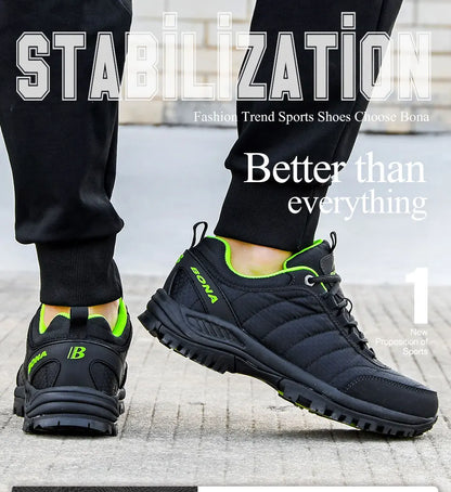 BONA New Arrival Hiking Shoes Men Mountain Climbing Outdoor Trainer Footwear Trekking Sport Sneakers Comfortable