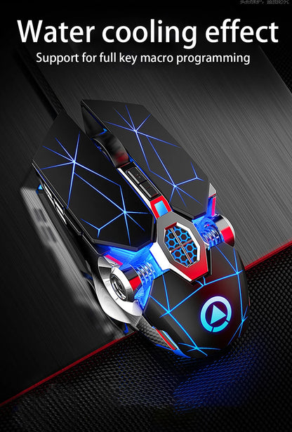 Nuovo mouse da gaming professionale 3200dpi, 7 pulsanti, retroilluminato, per computer, supporto definizione macro, meccanico, cablato e silenzioso