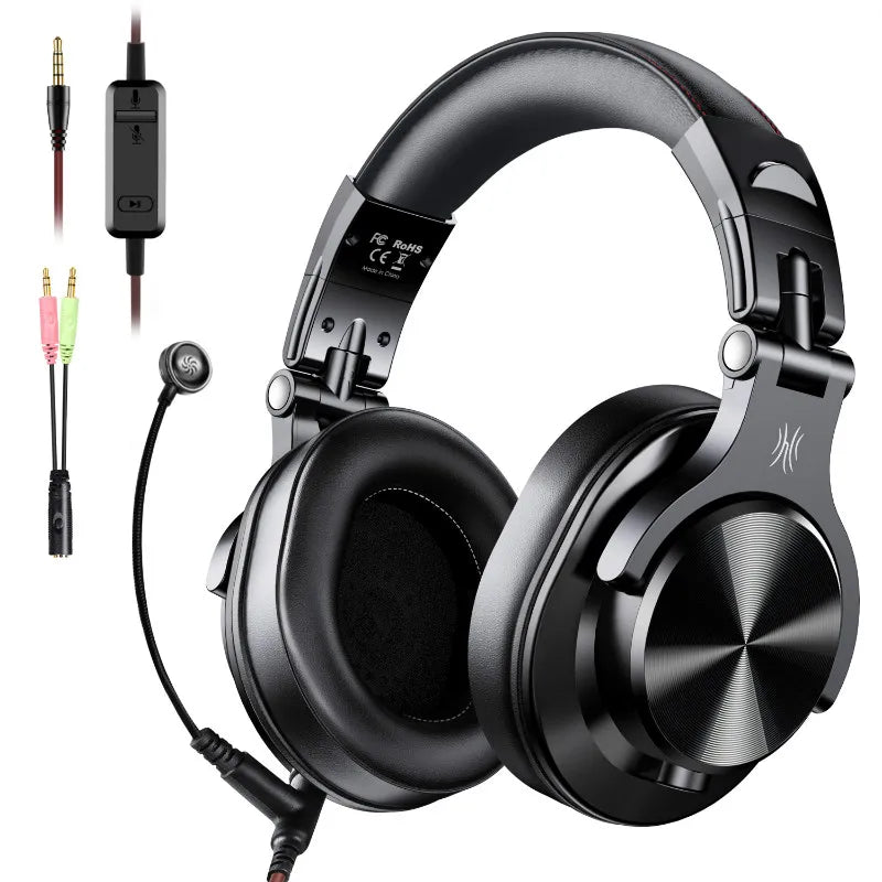 OneOdio A71 kabelgebundene Over-Ear-HiFi-Studio-DJ-Kopfhörer mit Mikrofon – professionelles Monitoring-Gaming-Headset mit tiefem Bass