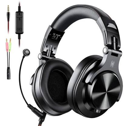 OneOdio A71 kabelgebundene Over-Ear-HiFi-Studio-DJ-Kopfhörer mit Mikrofon – professionelles Monitoring-Gaming-Headset mit tiefem Bass