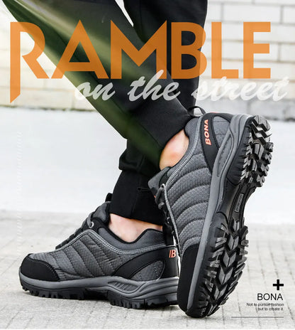 BONA New Arrival Hiking Shoes Men Mountain Climbing Outdoor Trainer Footwear Trekking Sport Sneakers Comfortable