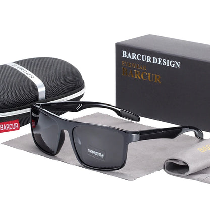 BARCUR Polarized Sunglasses Men TR90 Ultralight Vintage Sun Glasses for Women Square Eyewear oculos lunette de soleil femme