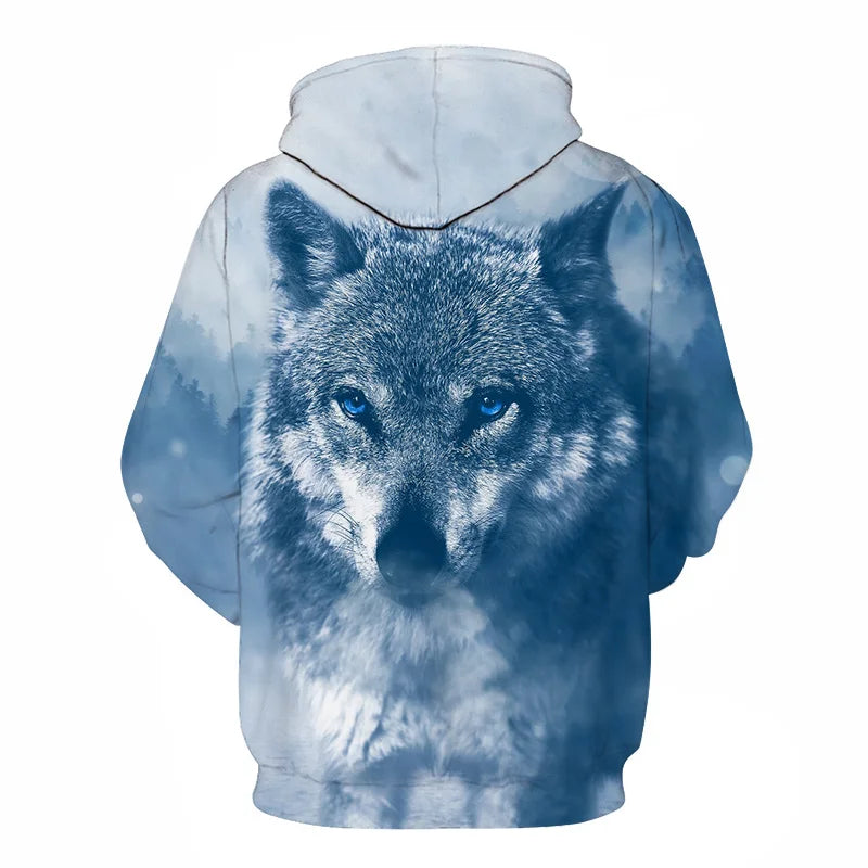 Cool Space Galaxy Wolf Hoodie Hoodies Men Bright Wolf Fashion Handsome Wolf Hoodies Spring Autumn Pullovers Sweatshirts Sweat