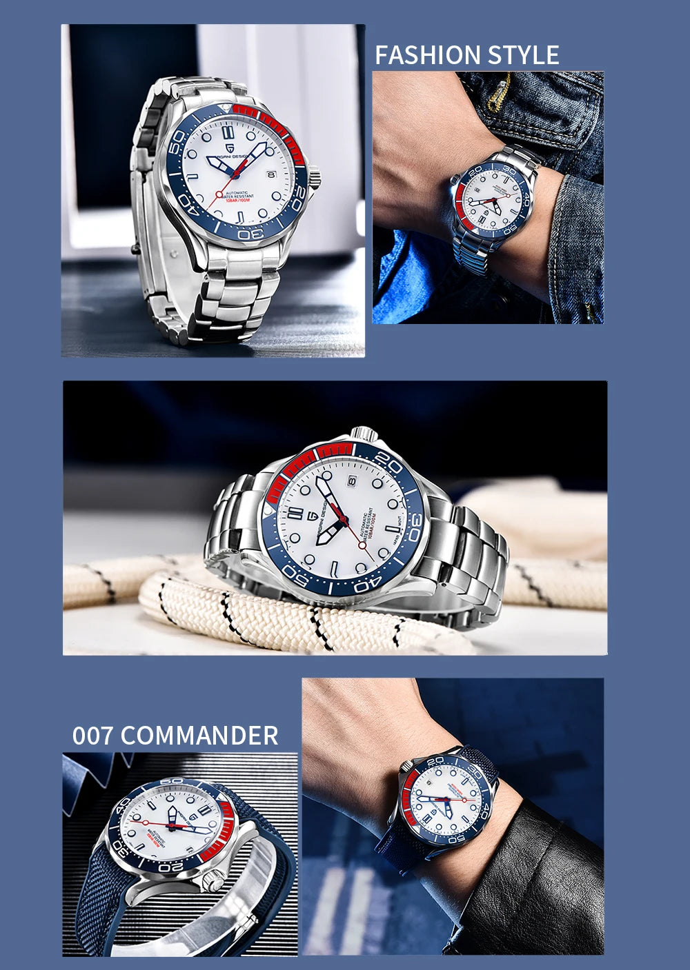 PAGANI DESIGN 007 Mechanical Wristwatch for Men Luxury Automatic Watch NH35A AR Sapphire Crystal Waterproof Clock 2024 New
