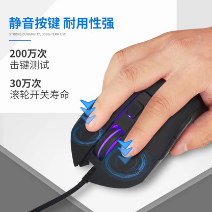 USB-C Wired Gaming Mouse with RGB Backlight, 2400 DPI Silent Computer Mouse for Type-C Laptop, Ergonomic USB-C Gaming Mouse for PC & Notebook