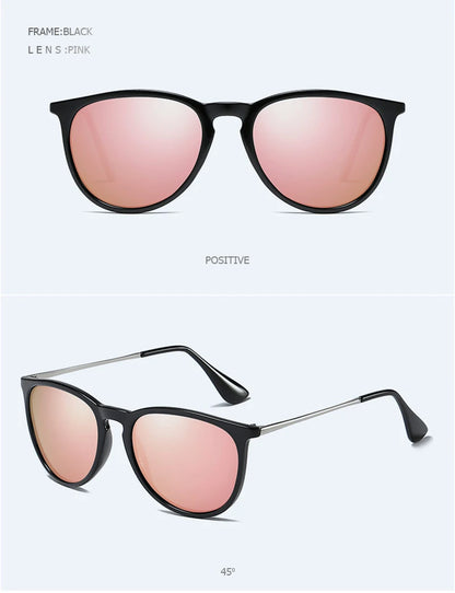 Classic Round Polarized Sunglasses Men Women Fashion Driving Sun Glasses Male Vintage Black Pink Shades Travelling Eyewear UV400