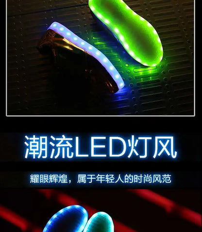 Men's Shoes Glowing Light LED Women Spring Fashion Casual Sport Lamp Party Golden Silver Boots Luminous Dancing Flats Sneakers