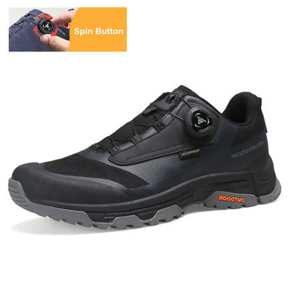 HUMTTO Waterproof Hiking Shoes Mountain Trekking Boots Black Camping Sneakers for Men Safety Climbing Sport Tactical Men's Shoes