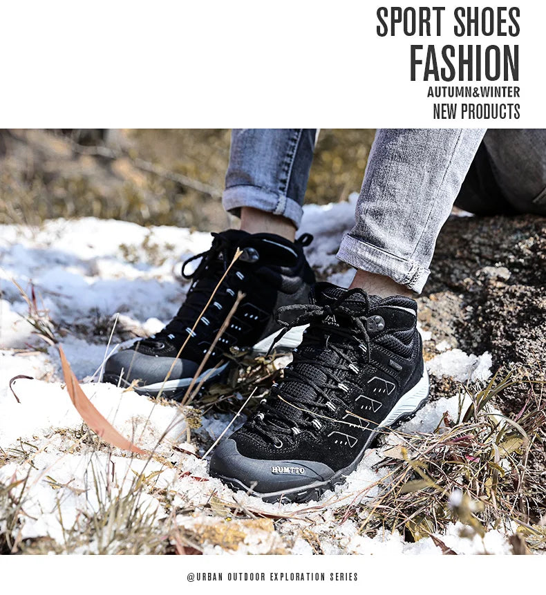 HUMTTO New Hiking Shoes Men's Waterproof Outdoor Sneakers for Men Leather Women Walking Climbing Trekking Sport Men's Boots Women's