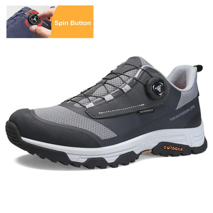 HUMTTO Waterproof Hiking Shoes Mountain Trekking Boots Black Camping Sneakers for Men Safety Climbing Sport Tactical Men's Shoes