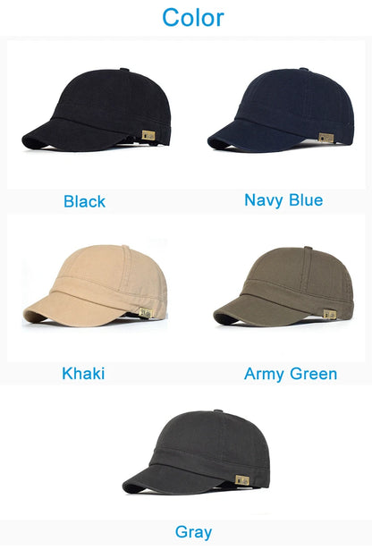 Cappellino da baseball a visiera corta in cotone, da uomo e da donna, morbido, stile vintage “Dad Hat”, regolabile, stile trucker, a profilo basso