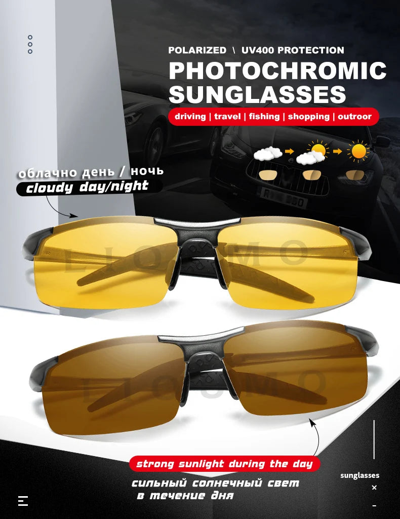 Top Anti-glare Day Night Vision Glasses For Driving Men Polarized Sunglasses Photochromic Driver Goggles Glasses zonnebril heren