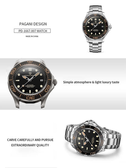 PAGANI DESIGN 007 Mechanical Wristwatch for Men Luxury Automatic Watch NH35A AR Sapphire Crystal Waterproof Clock 2024 New