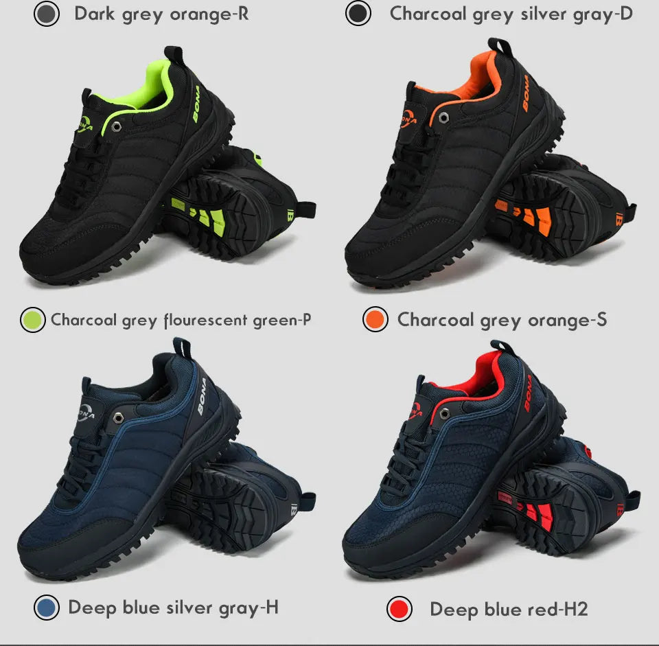 BONA New Arrival Hiking Shoes Men Mountain Climbing Outdoor Trainer Footwear Trekking Sport Sneakers Comfortable