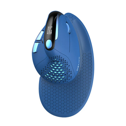 Rato Vertical Ergonómico Delux M618XSD Seeker com Ecrã OLED 4000DPI, Recarregável, 1000mA e Tampa Traseira Amovível para Computador