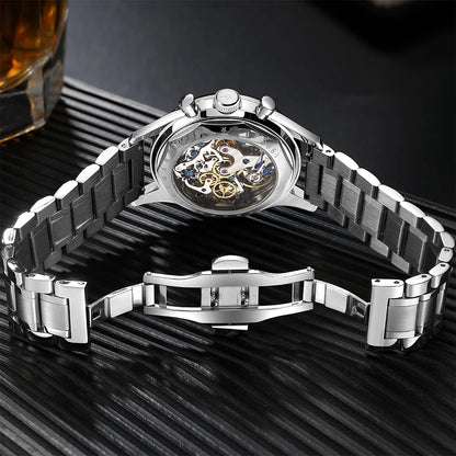 Red Star Panda Men's 1963 Chronograph Mechanical Wristwatch Seagull ST1901 Movement Gooseneck 40mm Luminous Sapphire Pilot Watch