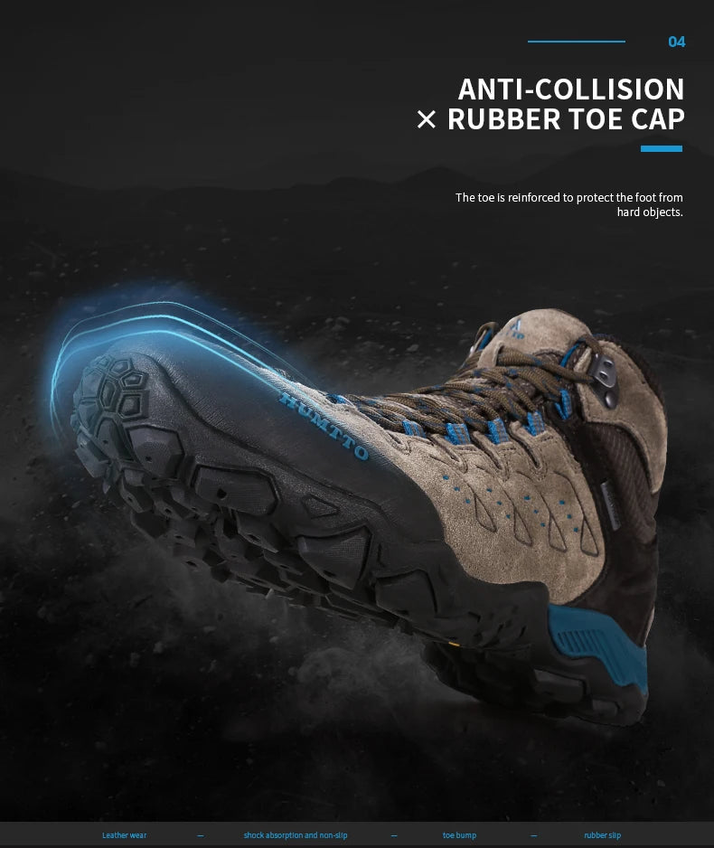 HUMTTO New Hiking Shoes Men's Waterproof Outdoor Sneakers for Men Leather Women Walking Climbing Trekking Sport Men's Boots Women's