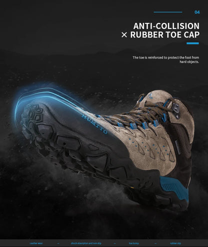 HUMTTO New Hiking Shoes Men's Waterproof Outdoor Sneakers for Men Leather Women Walking Climbing Trekking Sport Men's Boots Women's