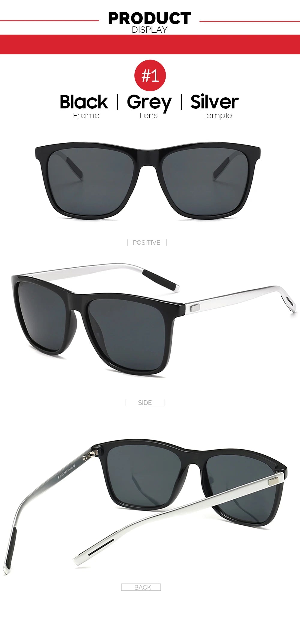 VIVIBEE Luxury Square Polarized Sunglasses Men Driving Blue Mirror Lens Classic Unisex Sun Glasses 2026 Trends Women Shades