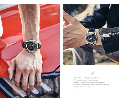 relogio masculino New Carnival Automatic Watches Men Business Mechanical Clock Leather Strap Waterproof Luxuey Brand Clock