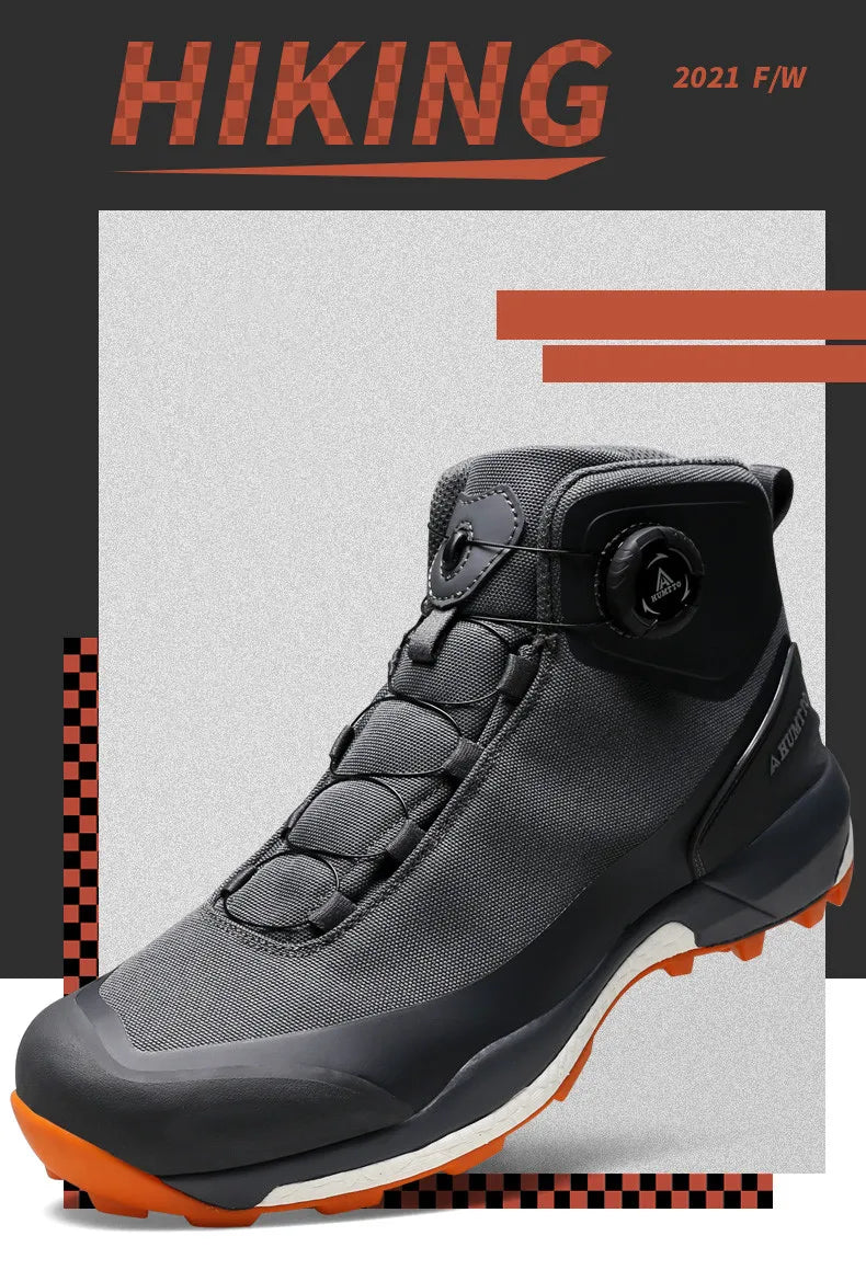 HUMTTO Waterproof Hiking Shoes Mountain Trekking Boots Black Camping Sneakers for Men Safety Climbing Sport Tactical Men's Shoes