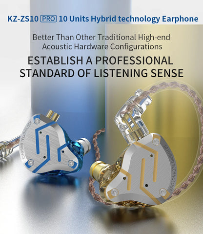 KZ ZS10 PRO écouteur intra-auriculaire 4BA + 1DD hybride HIFI métal casque Sport suppression de bruit casque KZ ZSX ZAX ASX ZST ZSN PRO ES4 AS16