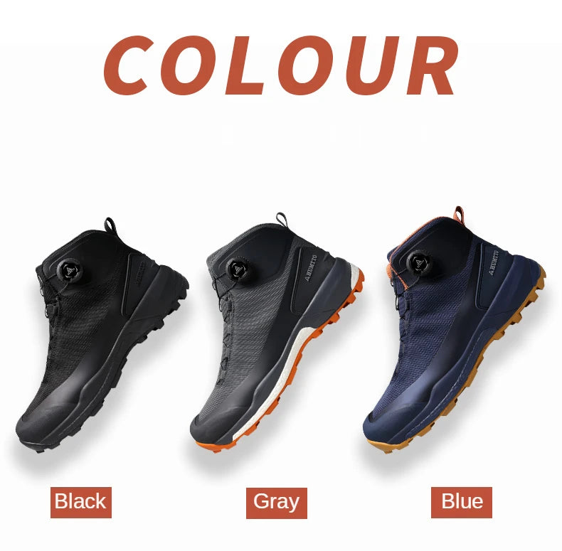 HUMTTO Waterproof Hiking Shoes Mountain Trekking Boots Black Camping Sneakers for Men Safety Climbing Sport Tactical Men's Shoes