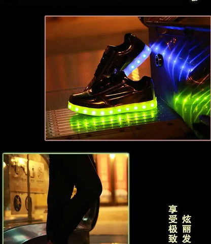 Men's Shoes Glowing Light LED Women Spring Fashion Casual Sport Lamp Party Golden Silver Boots Luminous Dancing Flats Sneakers