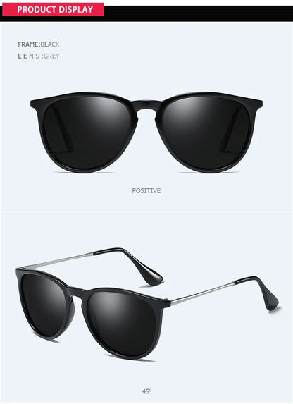 Classic Round Polarized Sunglasses Men Women Fashion Driving Sun Glasses Male Vintage Black Pink Shades Travelling Eyewear UV400