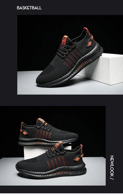 Baskets légères à la mode pour hommes, chaussures décontractées respirantes, chaussures de marche à lacets