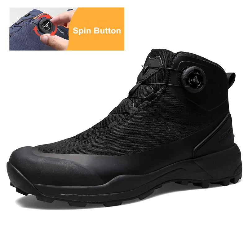 HUMTTO Waterproof Hiking Shoes Mountain Trekking Boots Black Camping Sneakers for Men Safety Climbing Sport Tactical Men's Shoes