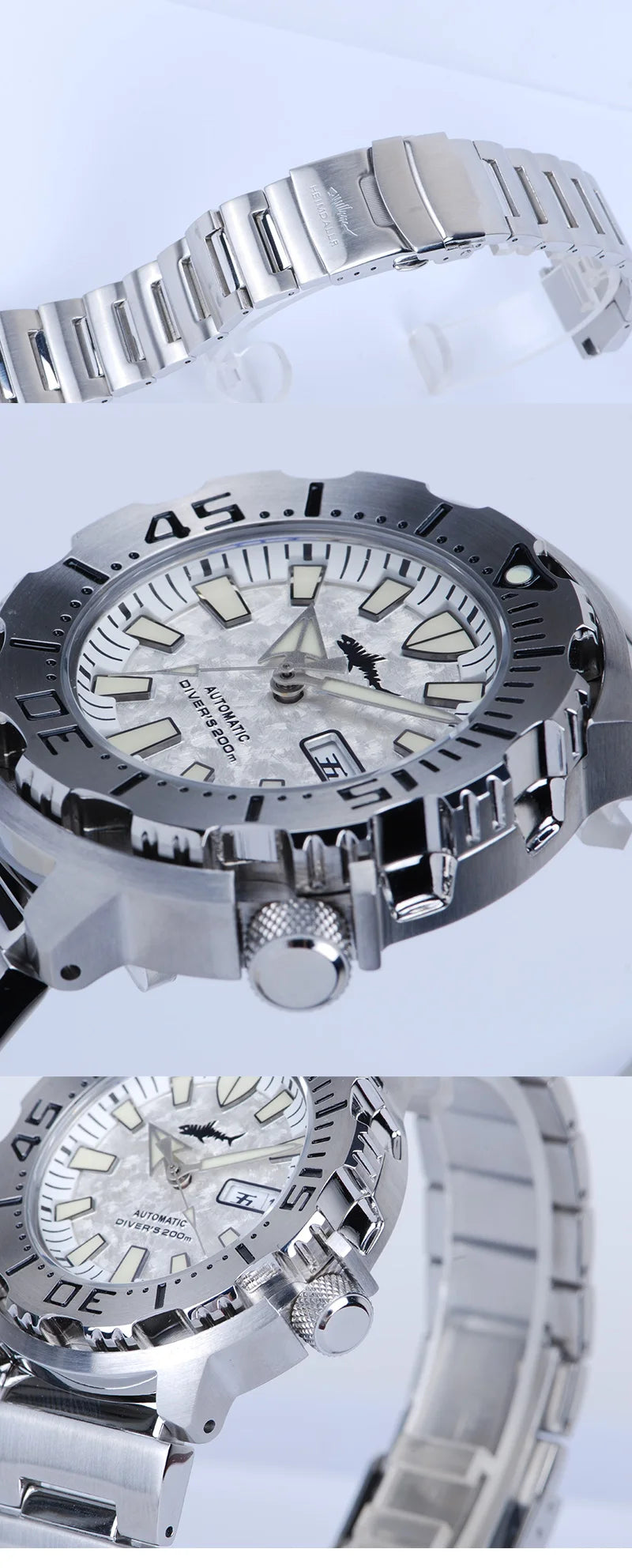 Heimdallr Sharkey Monster V2 Herren-Taucheruhr, 316L-Edelstahl, Japan NH36A-Uhrwerk, 200M wasserdicht, mechanische Herrenuhr