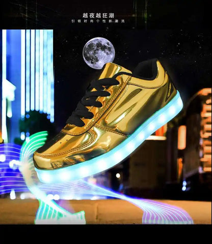 Men's Shoes Glowing Light LED Women Spring Fashion Casual Sport Lamp Party Golden Silver Boots Luminous Dancing Flats Sneakers