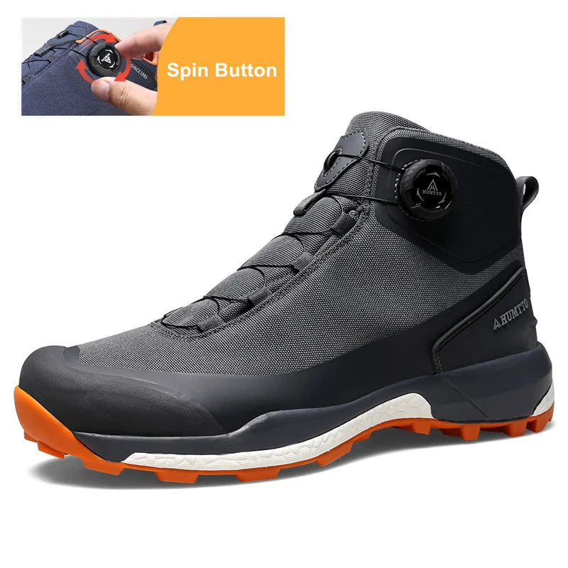 HUMTTO Waterproof Hiking Shoes Mountain Trekking Boots Black Camping Sneakers for Men Safety Climbing Sport Tactical Men's Shoes