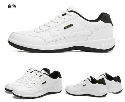Leather Men's Sneakers Trendy Casual Italian Breathable Leisure Male Sneakers Non-Slip Footwear Men Vulcanized Shoes
