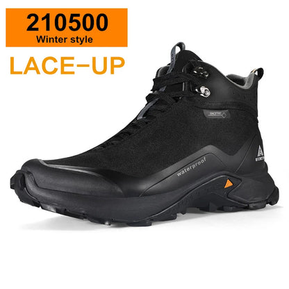 HUMTTO Waterproof Hiking Shoes Mountain Trekking Boots Black Camping Sneakers for Men Safety Climbing Sport Tactical Men's Shoes