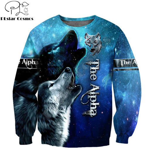 Beautiful The Wolf Starry sky 3D All Over Printed Unisex Deluxe Hoodie Sweatshirt Zip Pullover Casual Jacket Tracksuit DW0327