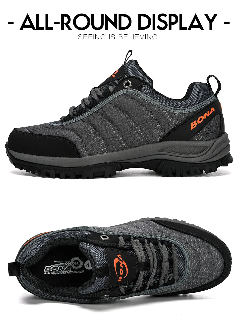 BONA New Arrival Hiking Shoes Men Mountain Climbing Outdoor Trainer Footwear Trekking Sport Sneakers Comfortable