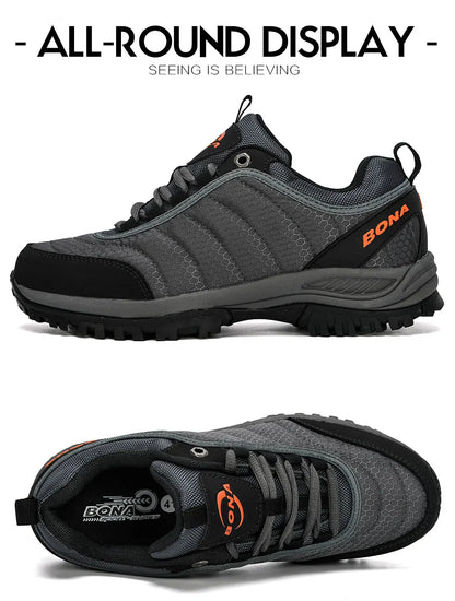 BONA New Arrival Hiking Shoes Men Mountain Climbing Outdoor Trainer Footwear Trekking Sport Sneakers Comfortable