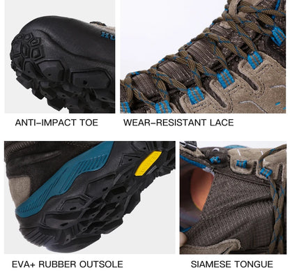 HUMTTO New Hiking Shoes Men's Waterproof Outdoor Sneakers for Men Leather Women Walking Climbing Trekking Sport Men's Boots Women's