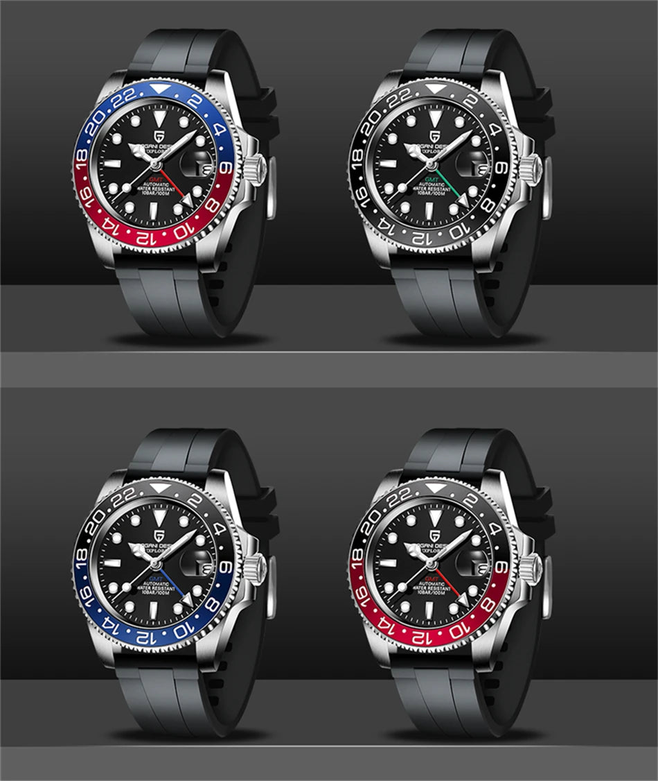2026 Nuovo PAGANI DESIGN Orologio meccanico di lusso da uomo in acciaio inossidabile GMT Top Brand Vetro zaffiro Orologio da uomo