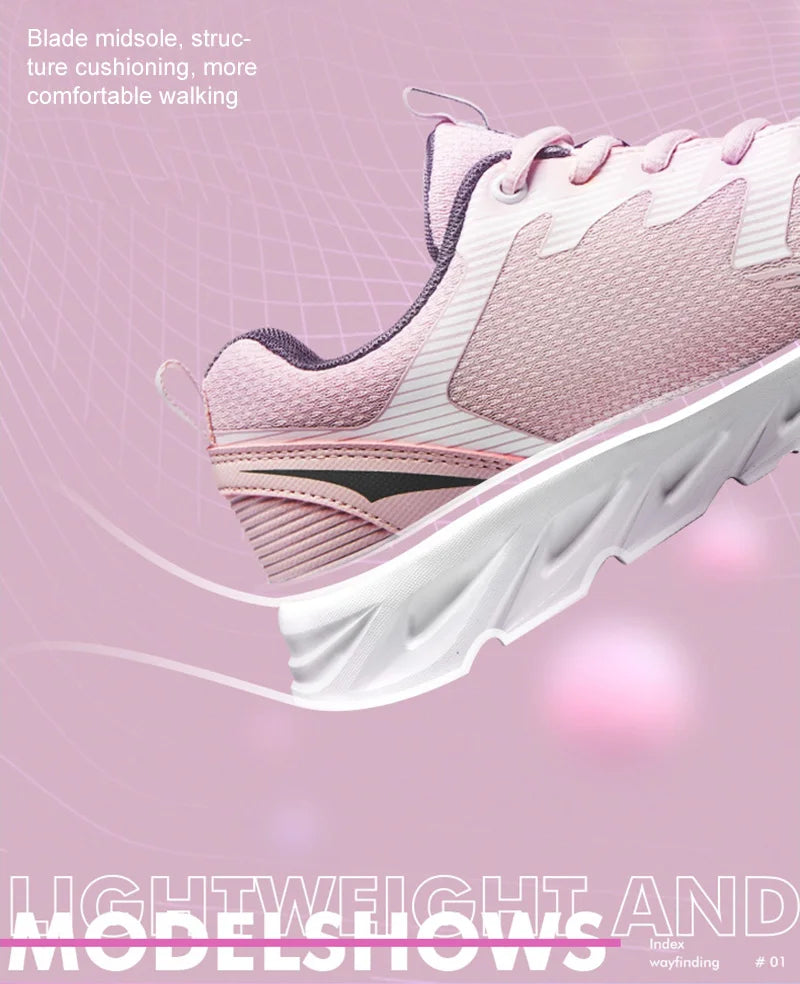 Zapatillas de running Xtep para mujer, nueva moda, ligeras y transpirables, con amortiguación, calzado deportivo femenino 879318110073