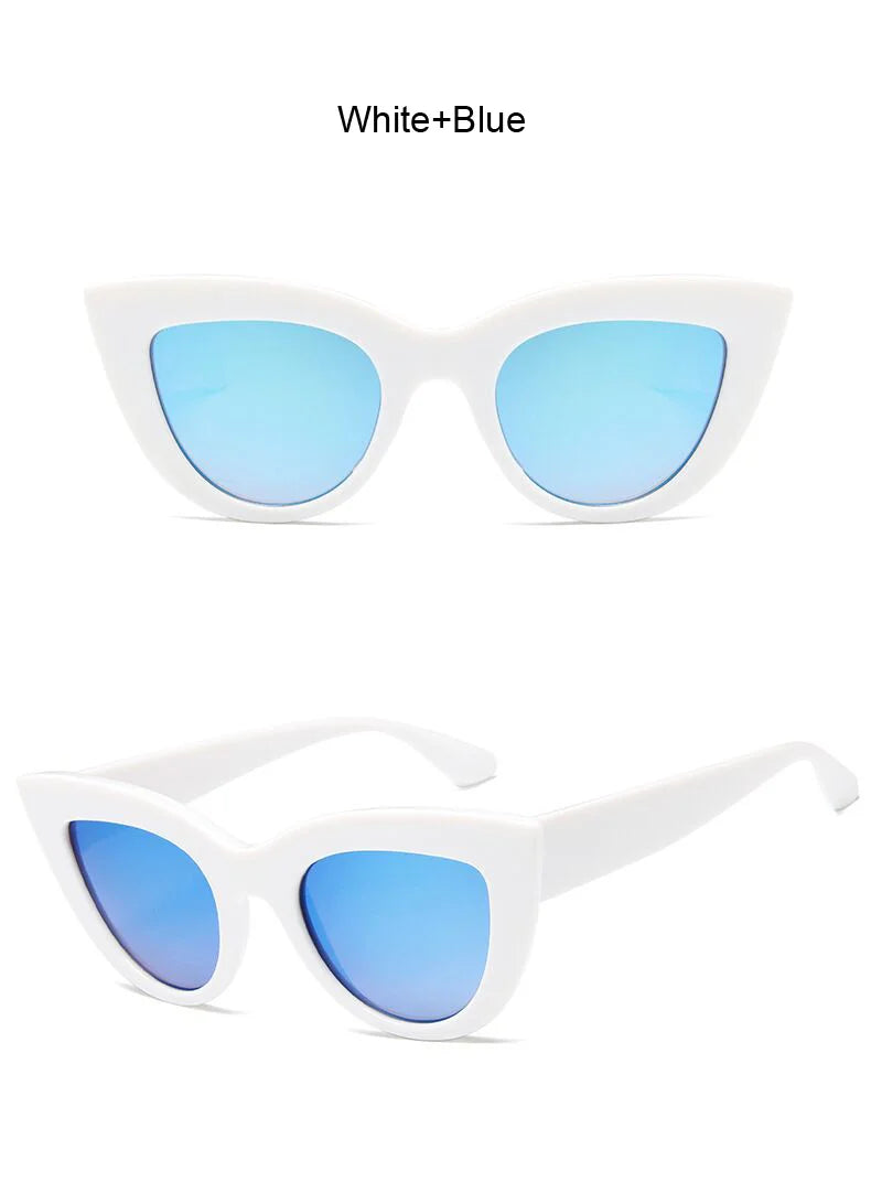 New Retro Fashion Sunglasses Woman Brand Designer Vintage Cat Eye Black Sun Glasses Female Lady UV400 Oculos