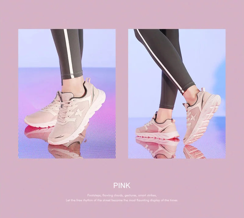 Zapatillas de running Xtep para mujer, nueva moda, ligeras y transpirables, con amortiguación, calzado deportivo femenino 879318110073