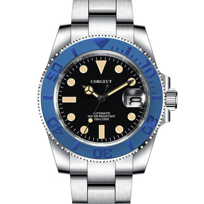 Custom logo NH35 MIYOTA 8215 Automatic Men Watch Luxury Diver Two Tone Gold 316L Stainless Steel Sapphire 10ATM Sterile Sunburs