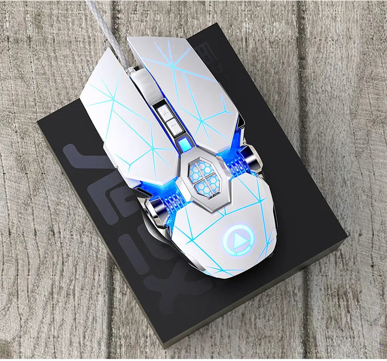 Nuovo mouse da gaming professionale 3200dpi, 7 pulsanti, retroilluminato, per computer, supporto definizione macro, meccanico, cablato e silenzioso